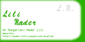 lili mader business card